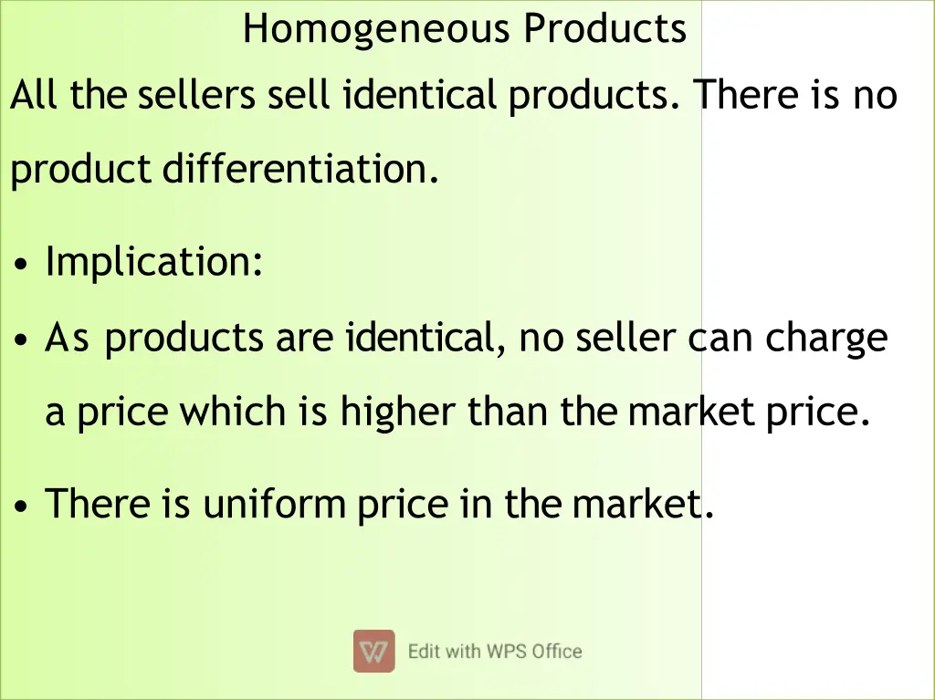 homogeneous products