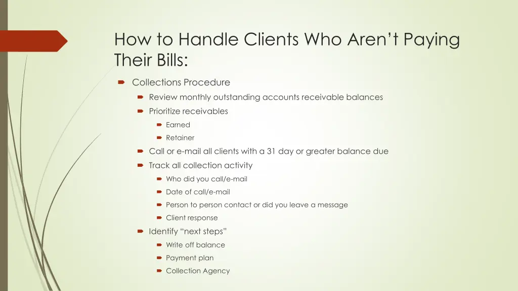 how to handle clients who aren t paying their