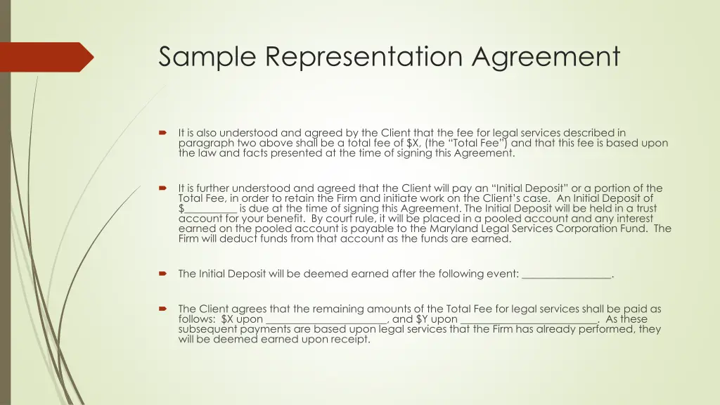 sample representation agreement