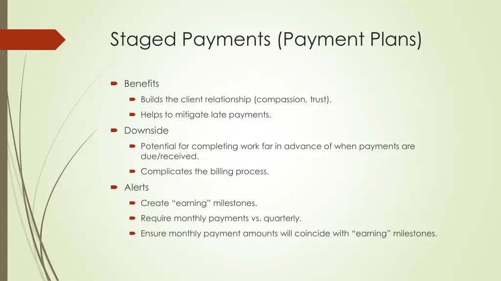 staged payments payment plans