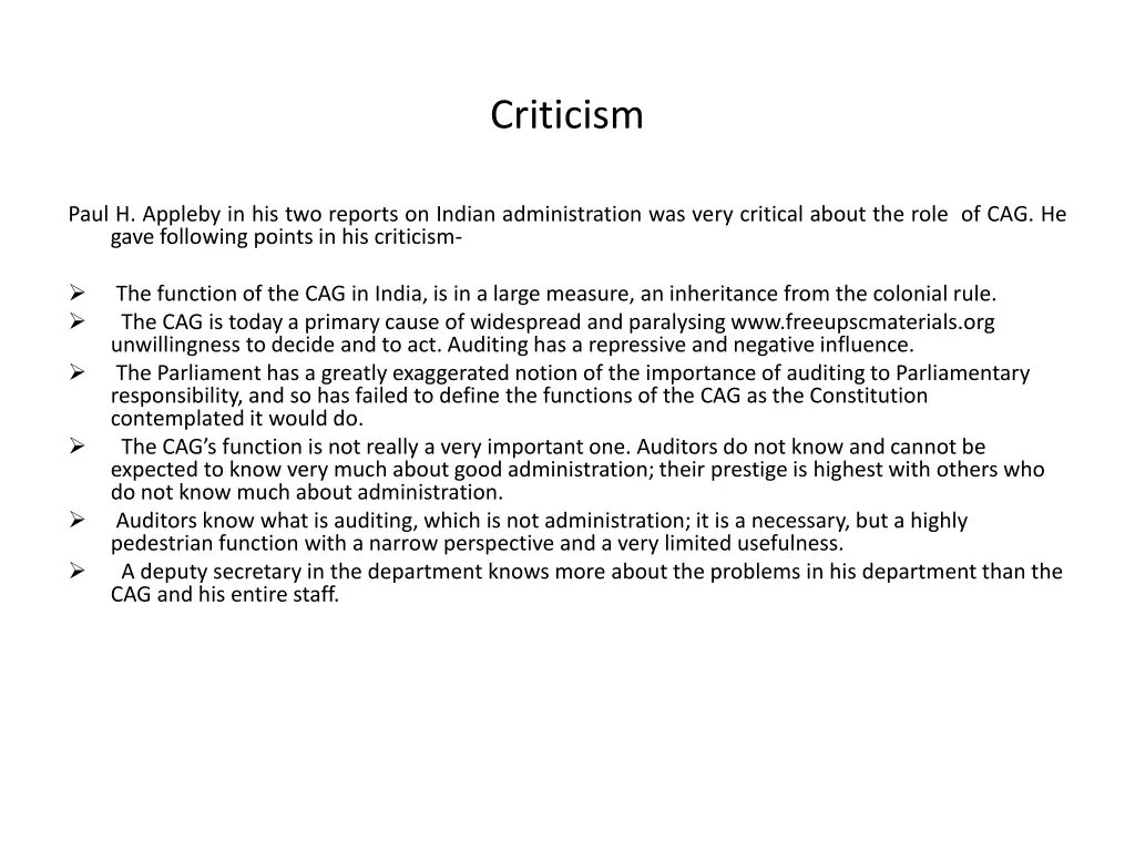 criticism