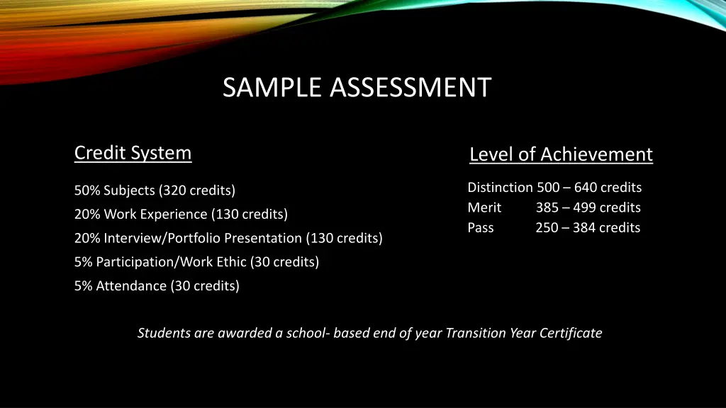 sample assessment