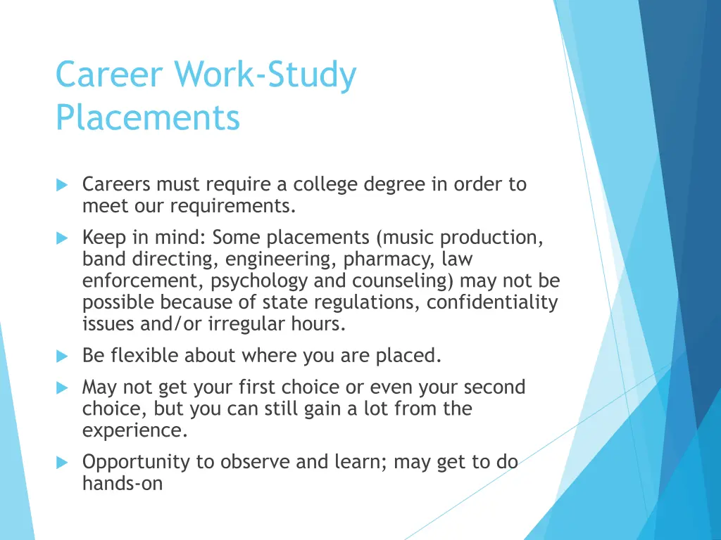 career work study placements 1