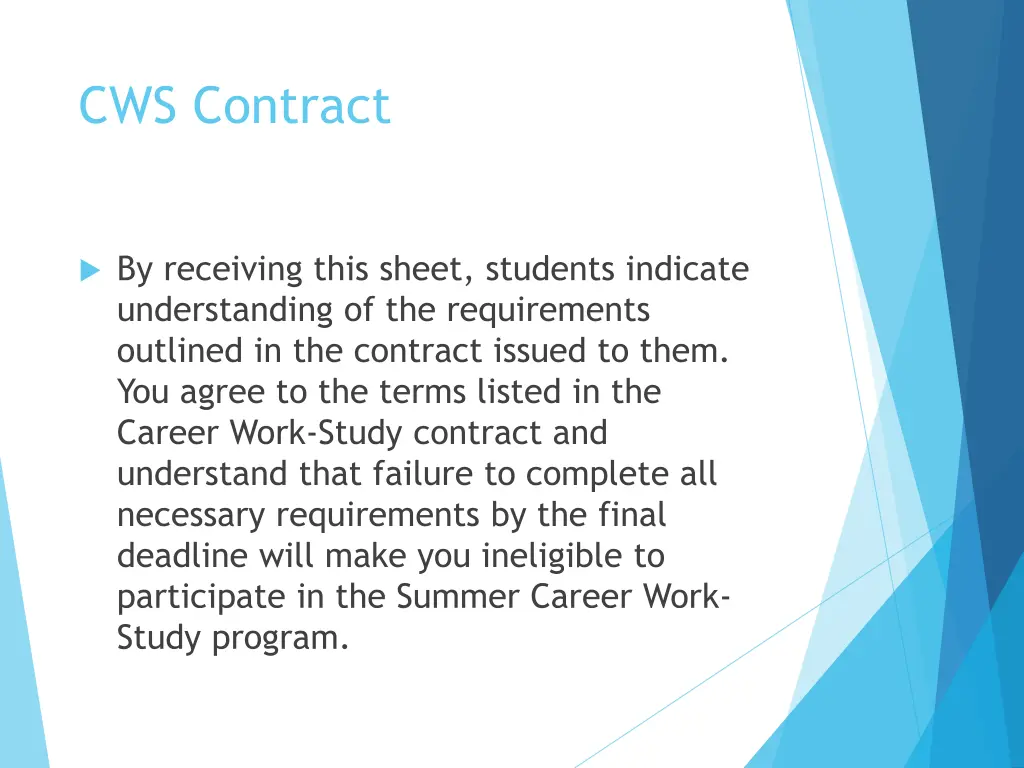 cws contract