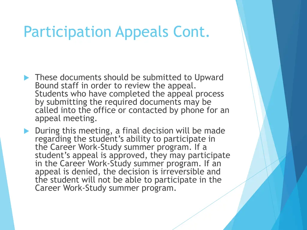 participation appeals cont