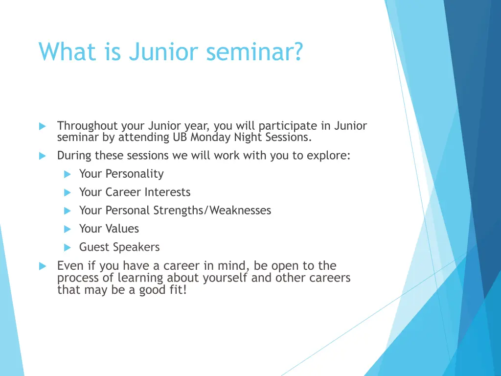 what is junior seminar