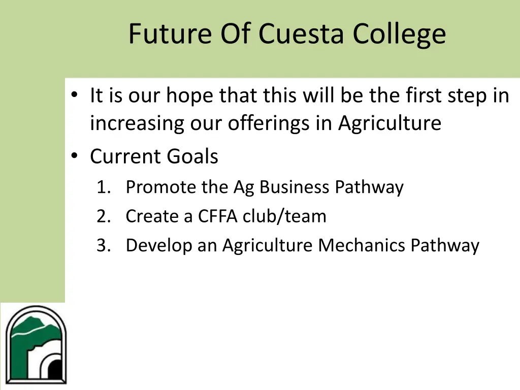 future of cuesta college