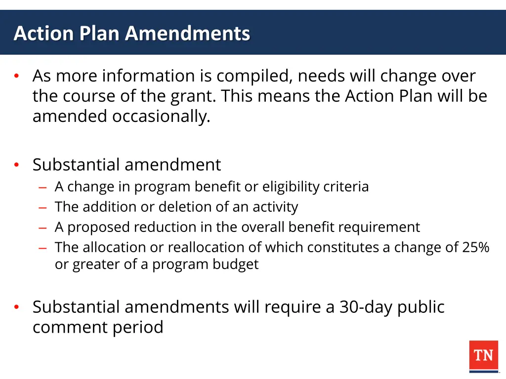 action plan amendments