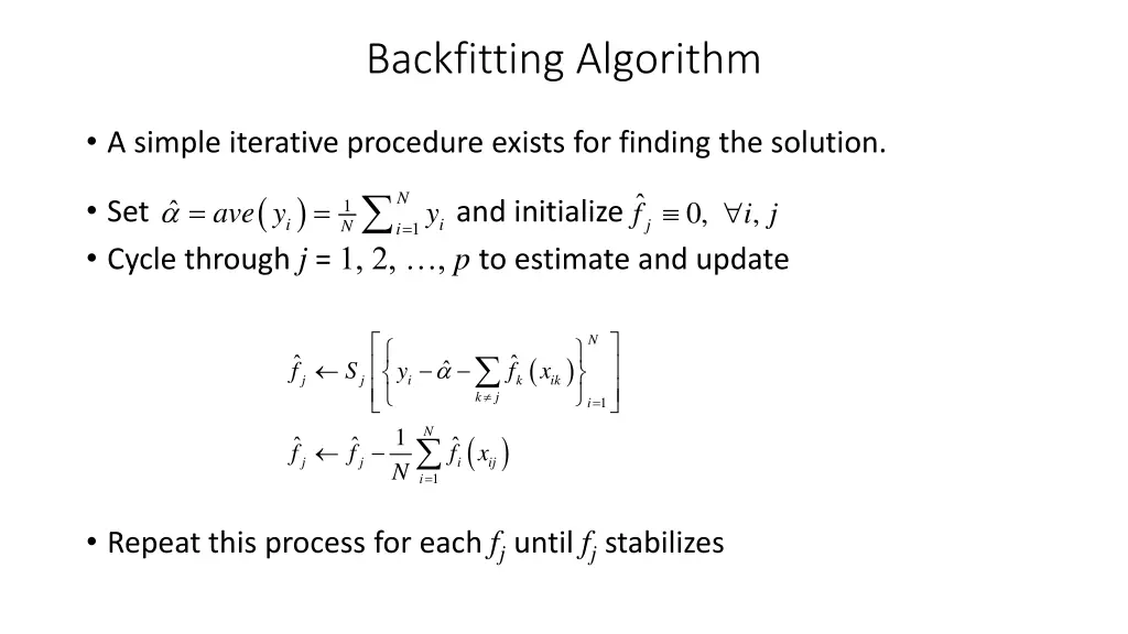 backfitting algorithm