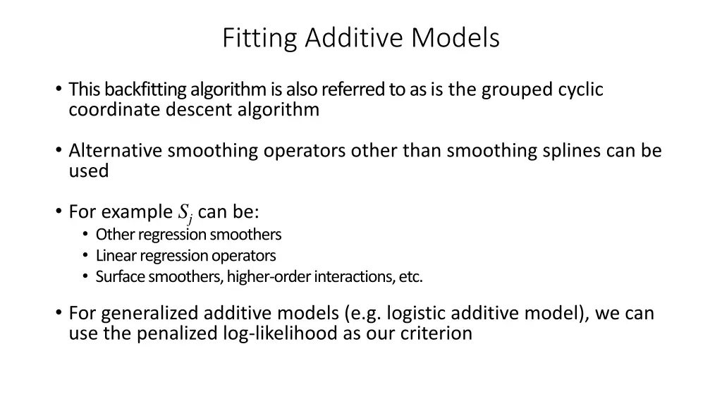 fitting additive models 3