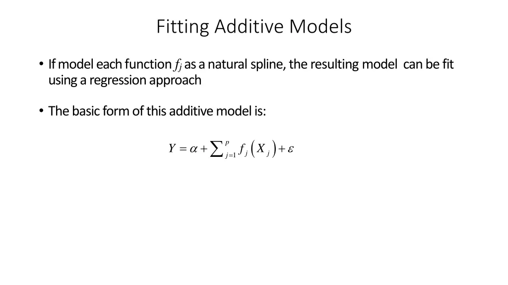 fitting additive models