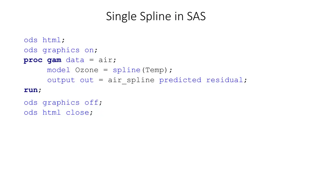 single spline in sas