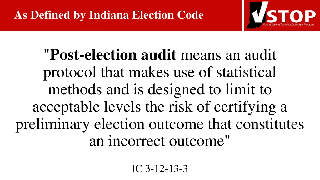 as defined by indiana election code