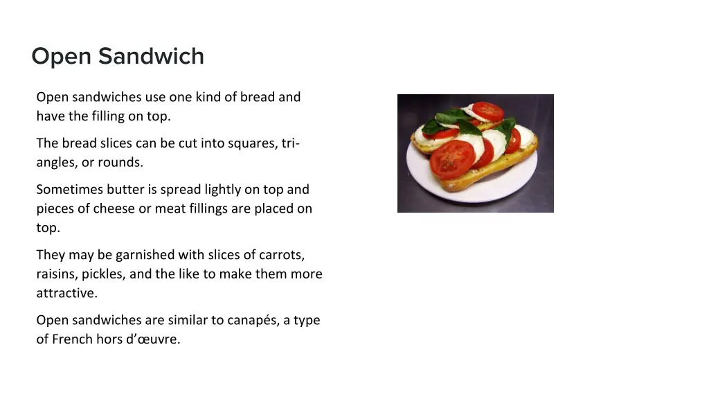 open sandwich