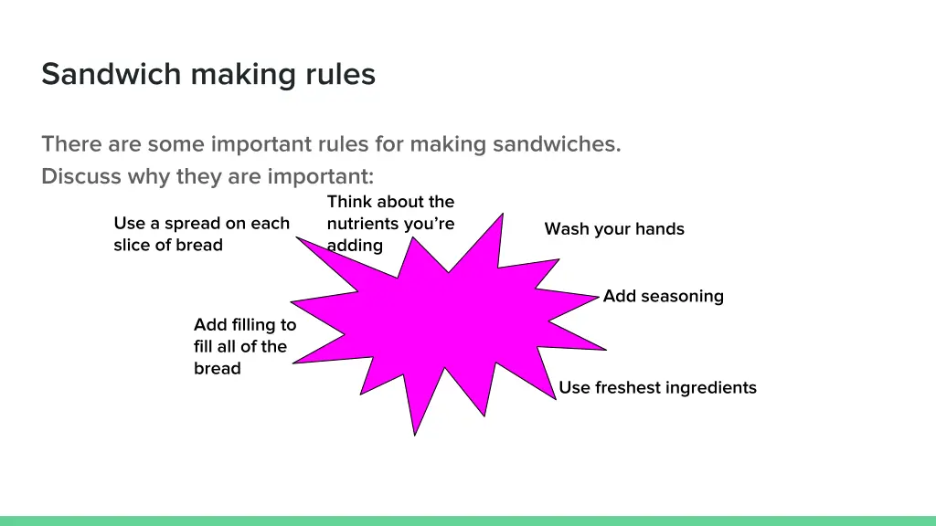 sandwich making rules