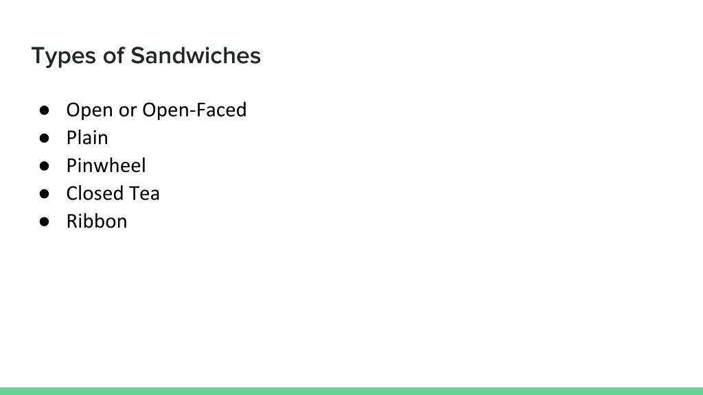 types of sandwiches