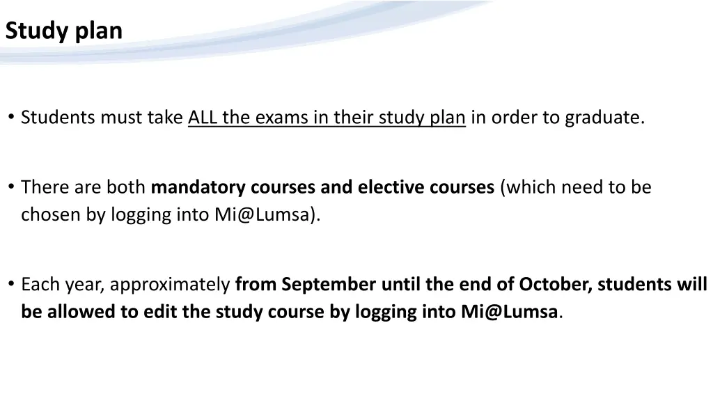 study plan