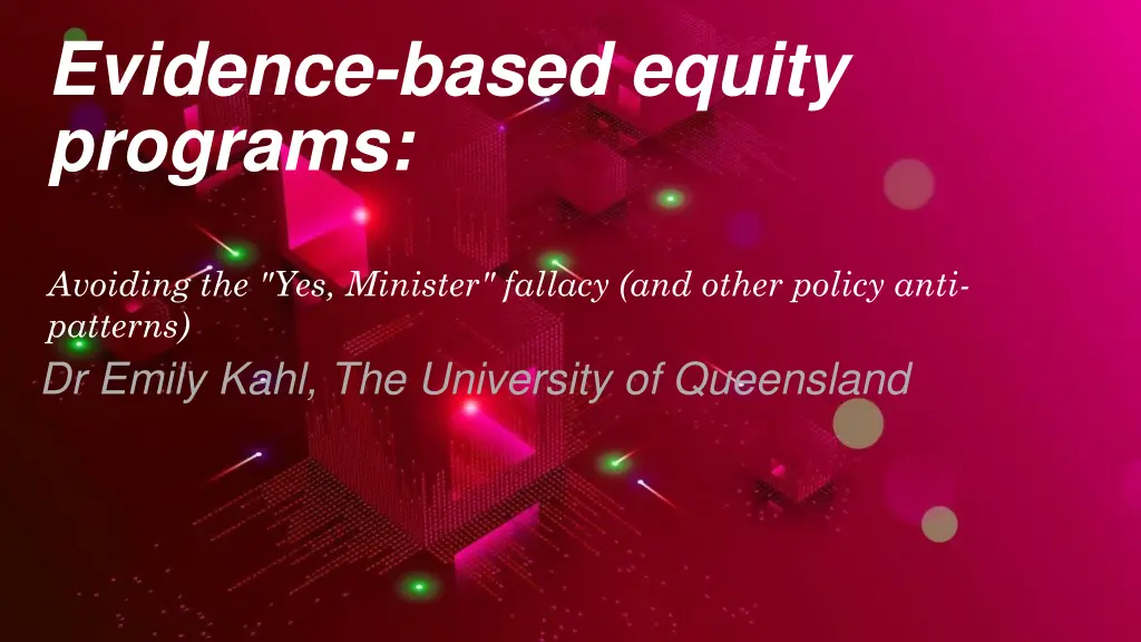 evidence based equity programs