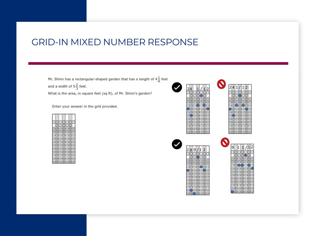 grid in mixed number response
