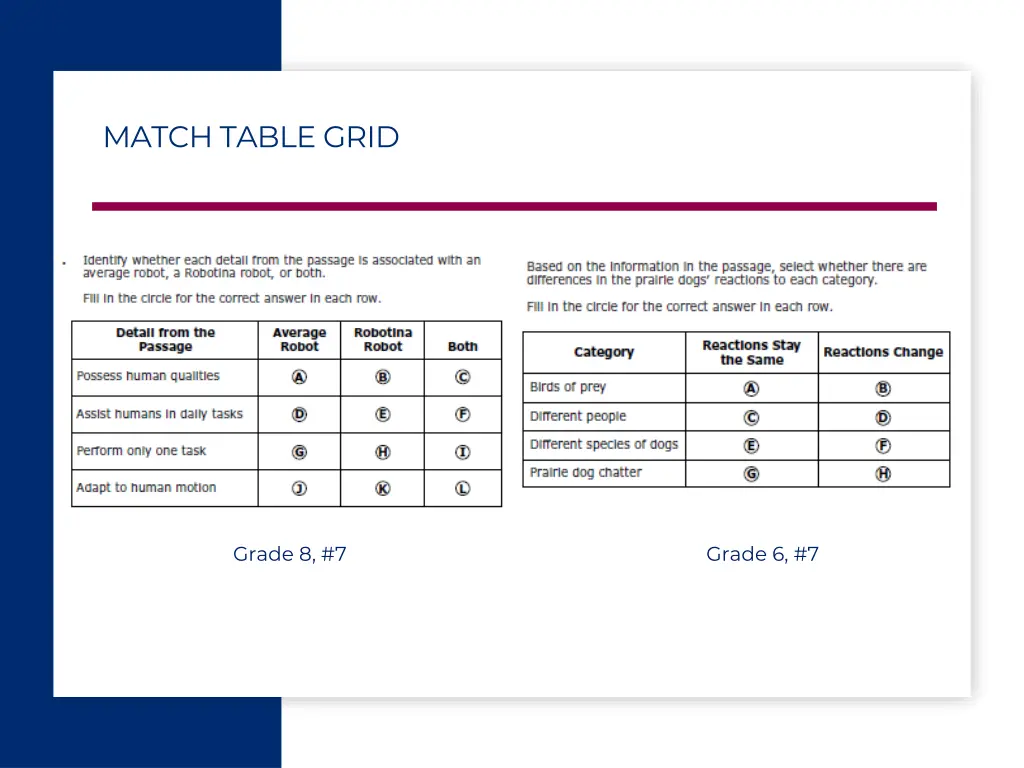 match table grid