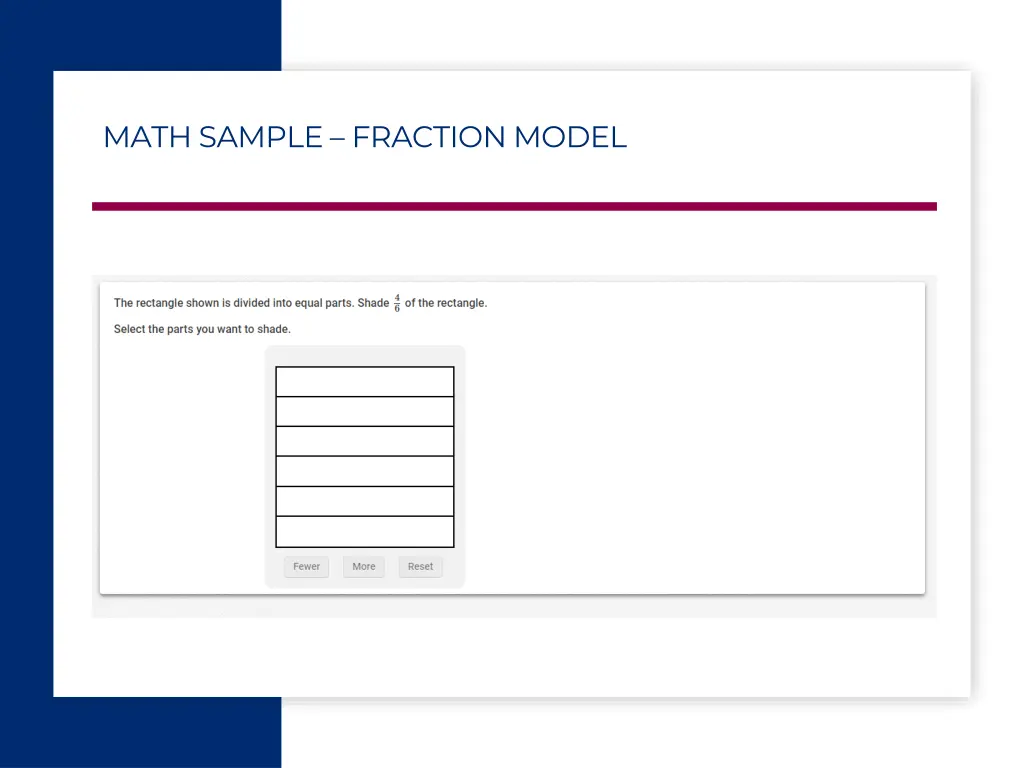 math sample fraction model