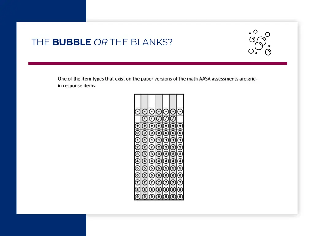 the bubble or the blanks