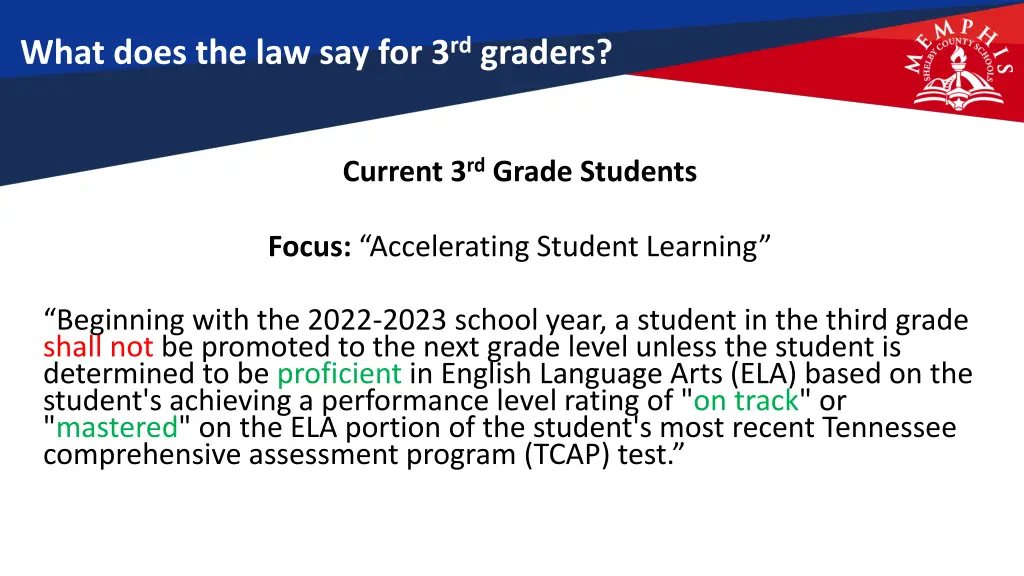 what does the law say for 3 rd graders