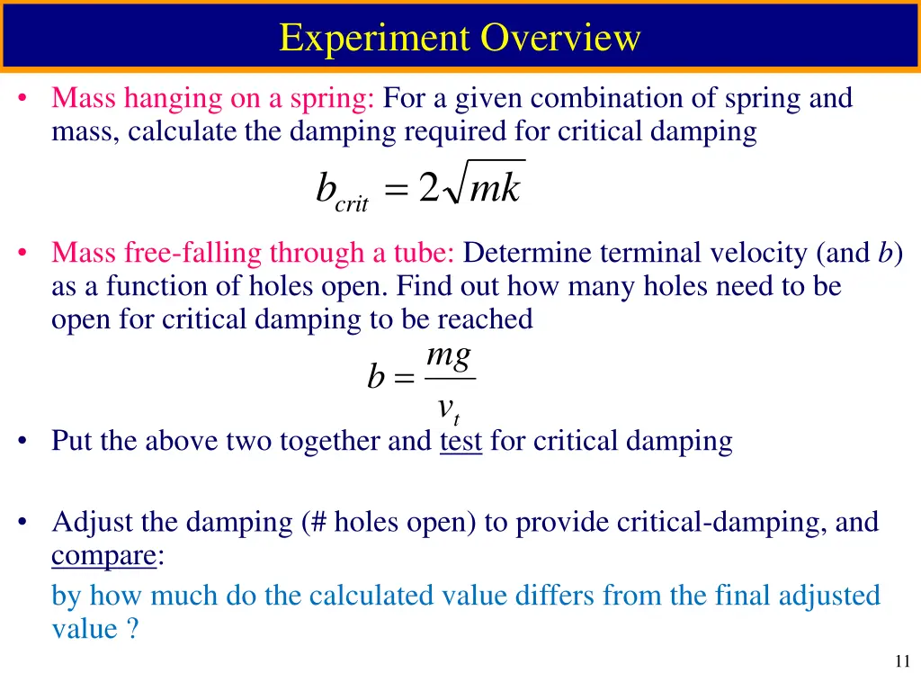 experiment overview