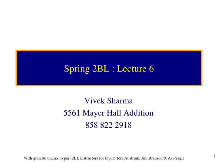 spring 2bl lecture 6
