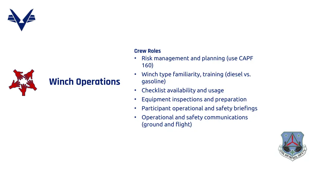 crew roles risk management and planning use capf