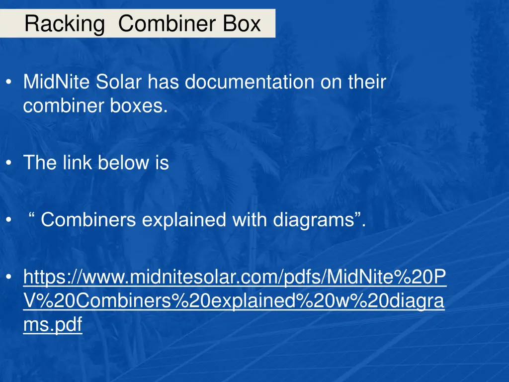 racking combiner box 13