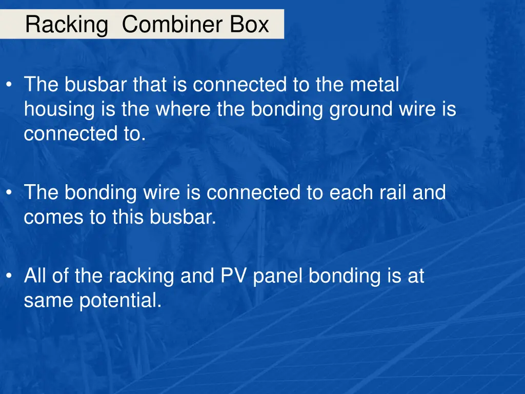 racking combiner box 18