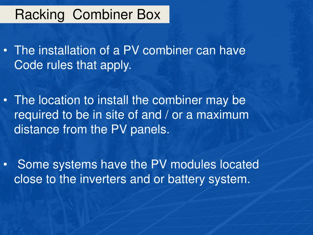 racking combiner box 23