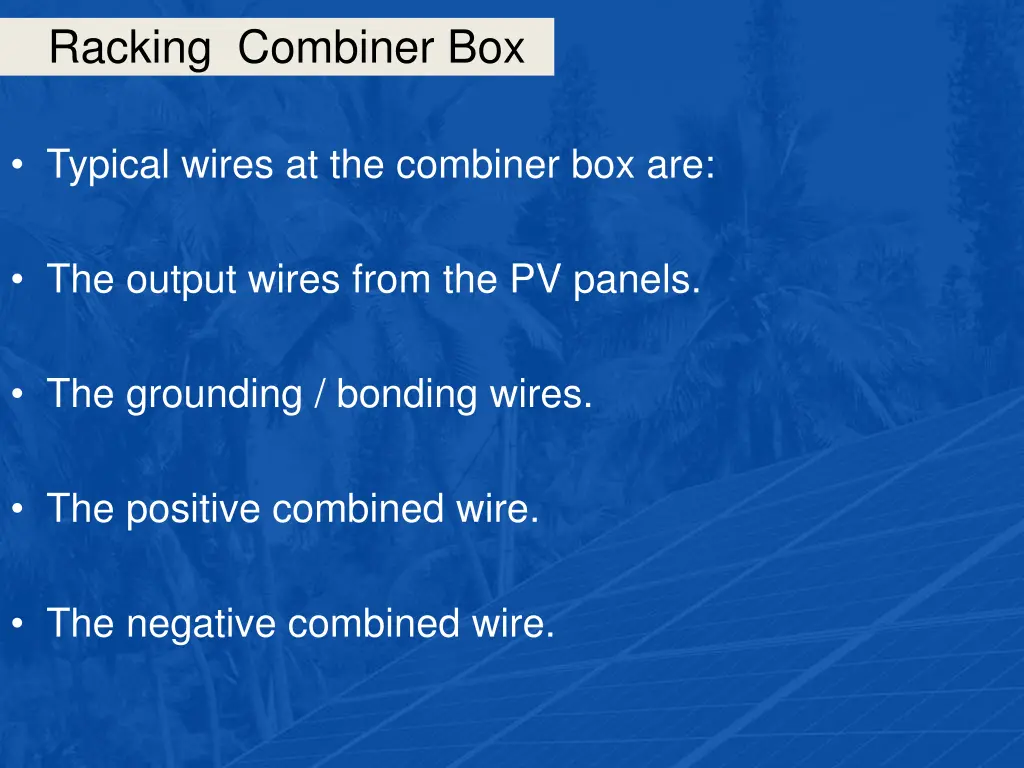 racking combiner box 30