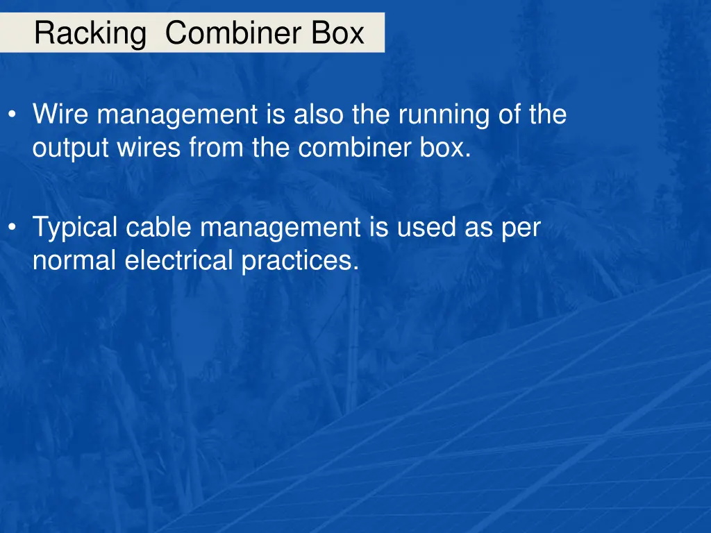 racking combiner box 32