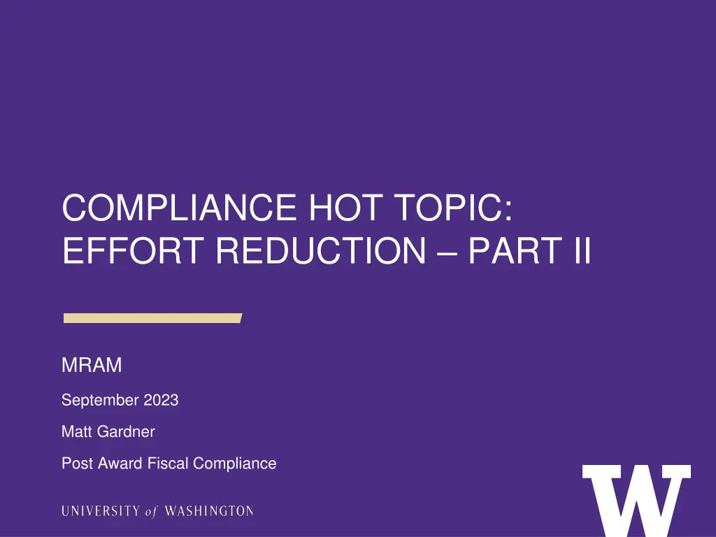 compliance hot topic effort reduction part ii