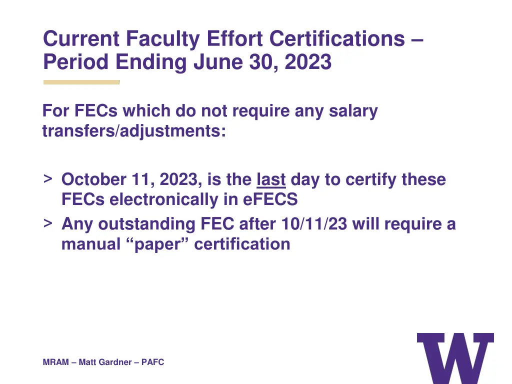 current faculty effort certifications period 1