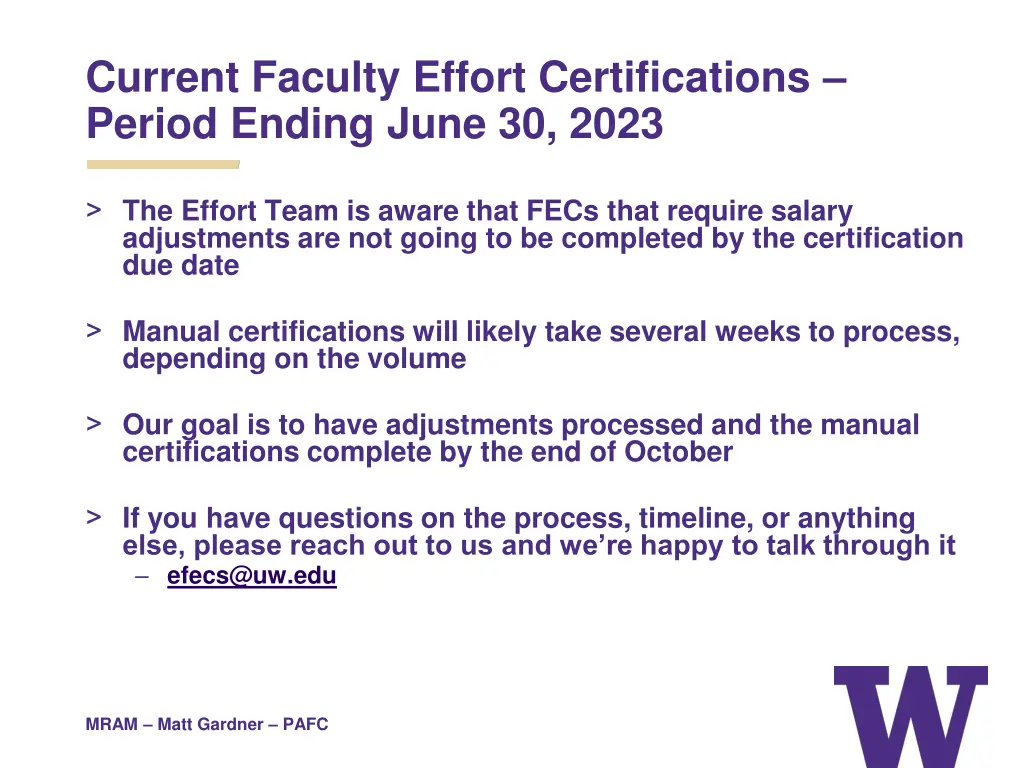 current faculty effort certifications period 3