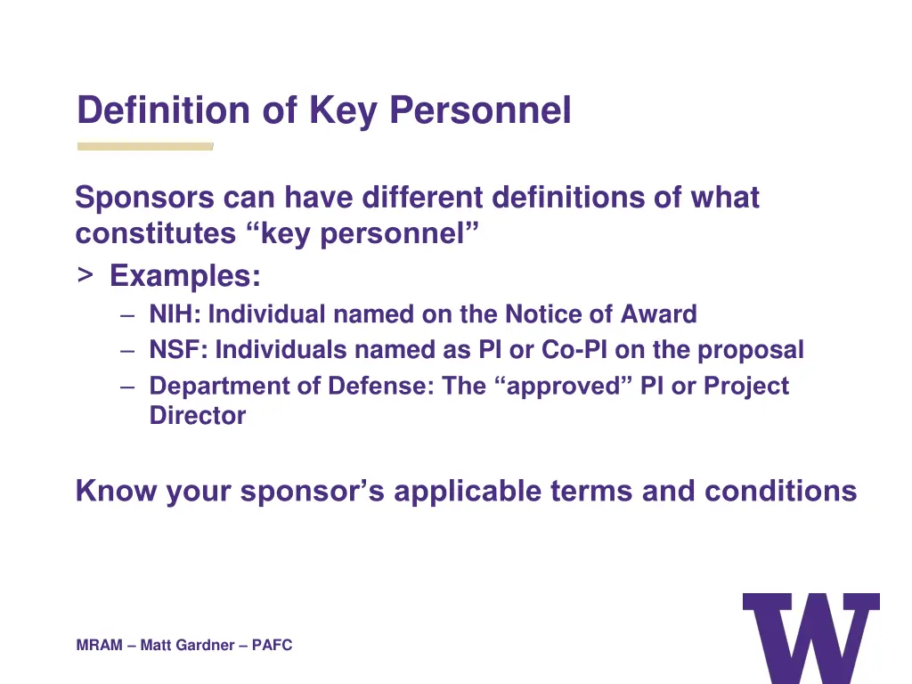 definition of key personnel