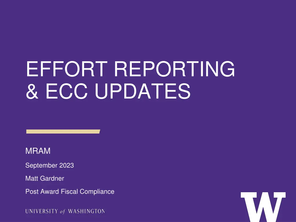 effort reporting ecc updates