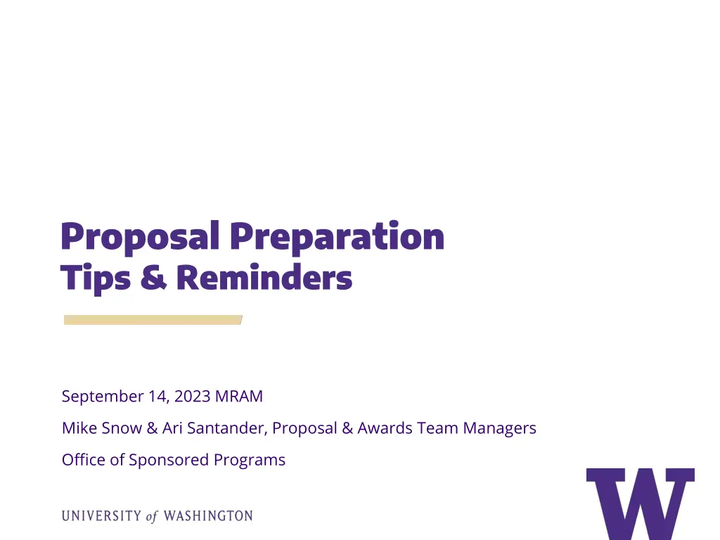 proposal preparation tips reminders