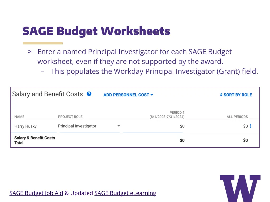 sage budget worksheets