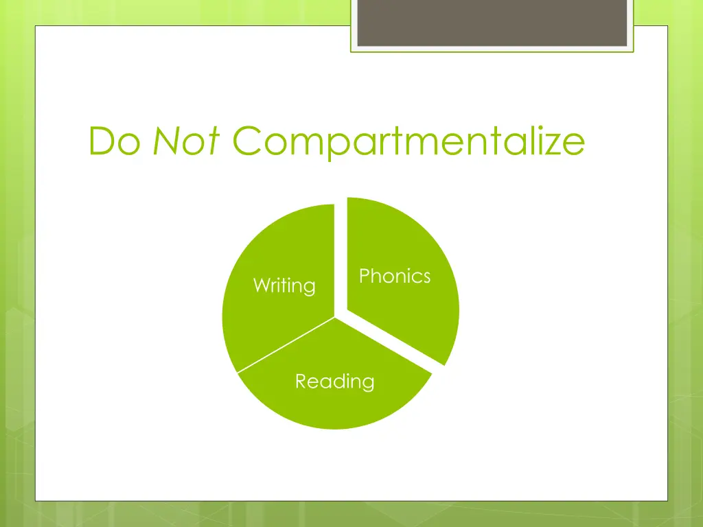 do not compartmentalize