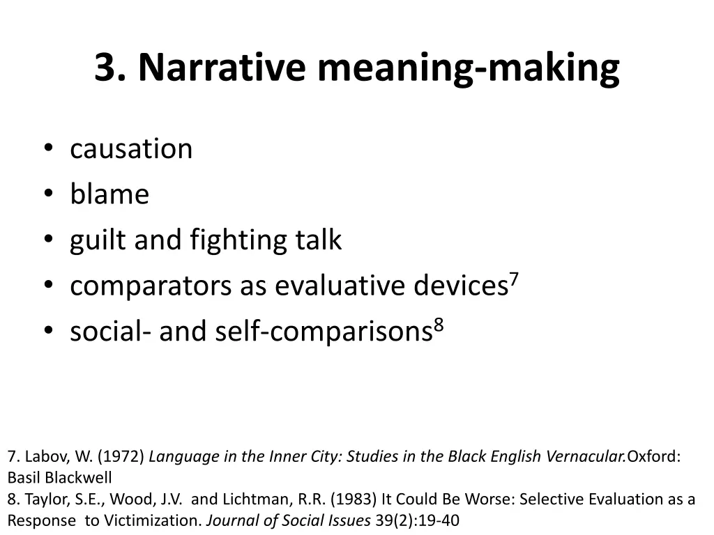 3 narrative meaning making