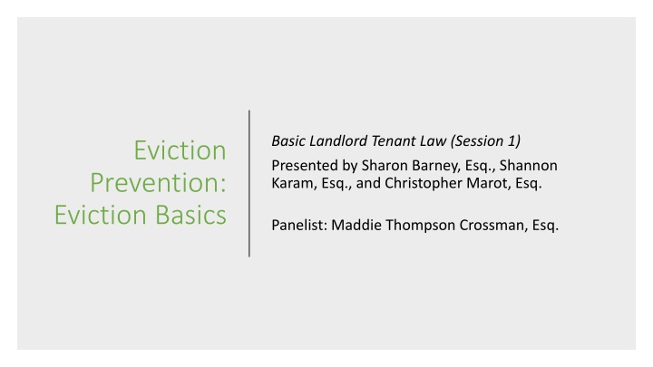 basic landlord tenant law session 1 presented