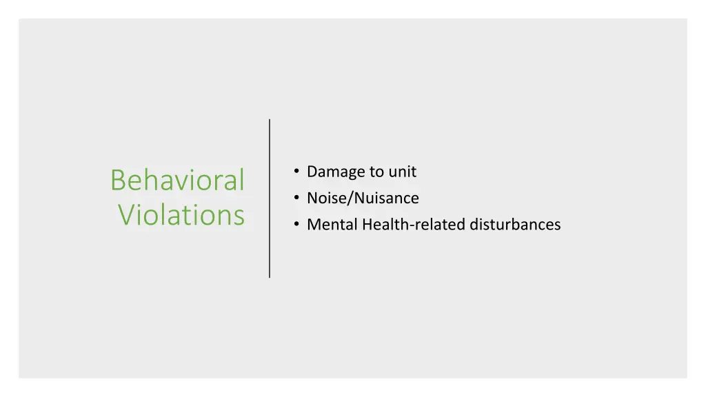 damage to unit noise nuisance mental health