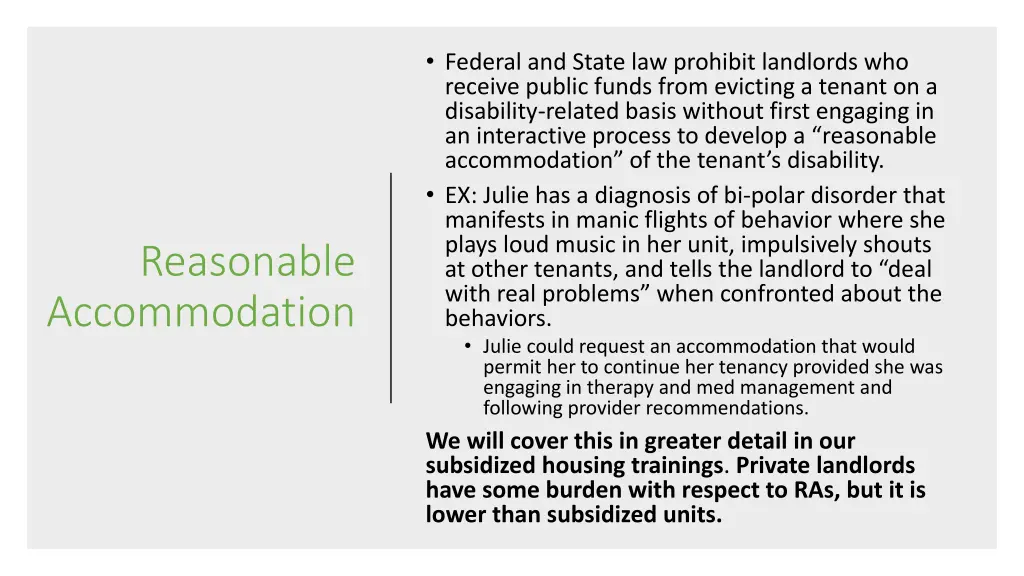 federal and state law prohibit landlords