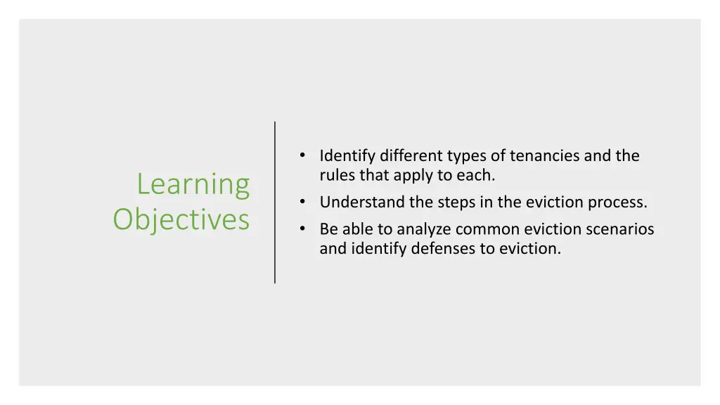 identify different types of tenancies