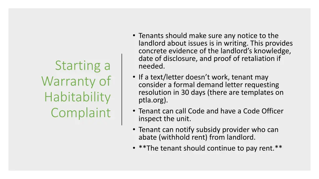 tenants should make sure any notice