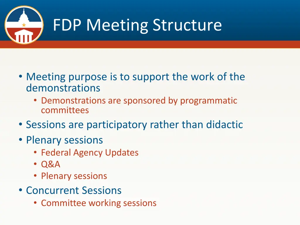 fdp meeting structure